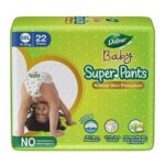 Dabur Baby Super Pants – Xxl (22 Pieces) | 15-25 Kg | Baby Wipes Infused With Shea Butter & Vitamin E | Insta-Absorb Technology | Natural Skin Protection | No Added Parabens & Fragrances