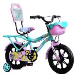 Leader Buddy Kids Cycle 14T With Training Wheels (Semi-Assembled) For Boys And Girls Ideal For Age Group 2-5 Years | Frame: 8 Inches (14T, Sea Green_Light Pink)